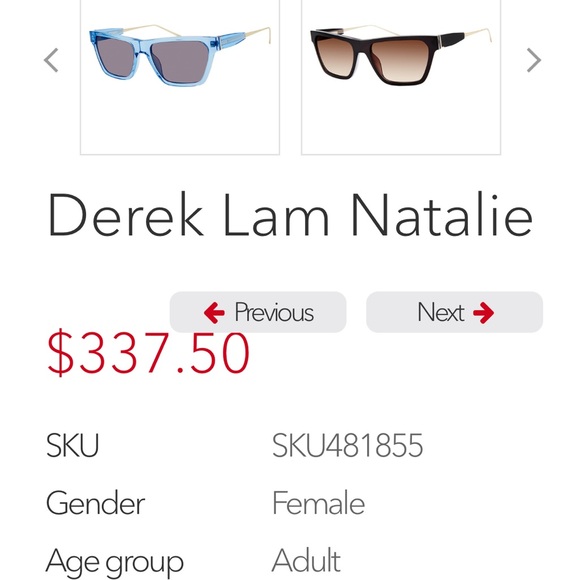 Derek Lam Blue Sunglasses - Picture 2 of 3